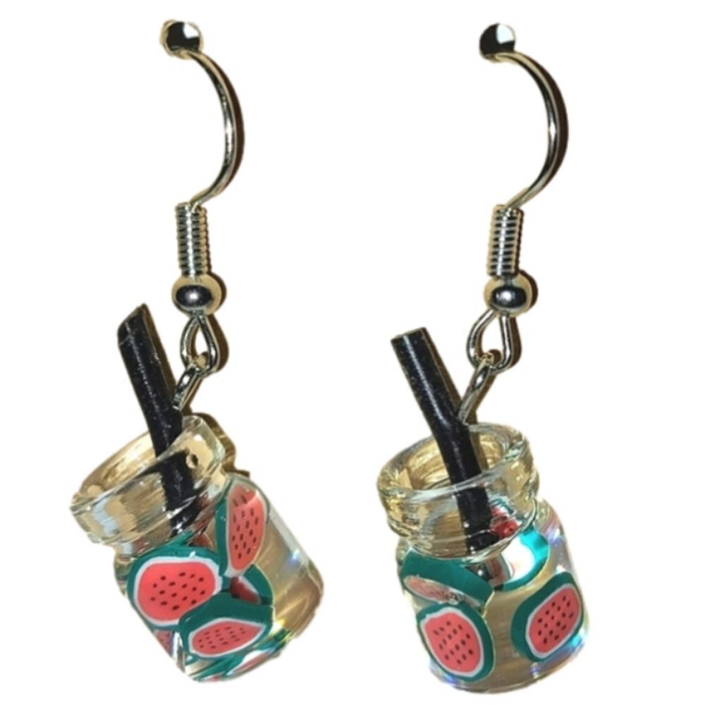 Hand crafted Fun Jug Summer Drinks Dangle Earrings